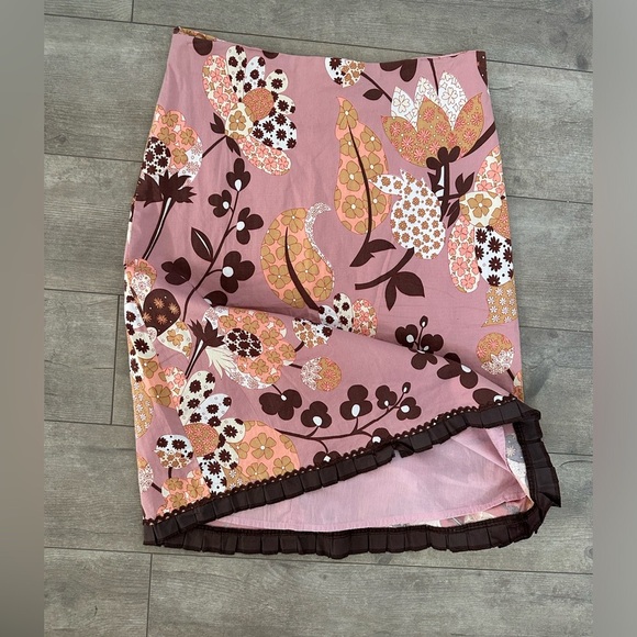 Persaman New York Pink Floral Knee Length Pencil Straight Skirt Women's Size 8 - Picture 6 of 11